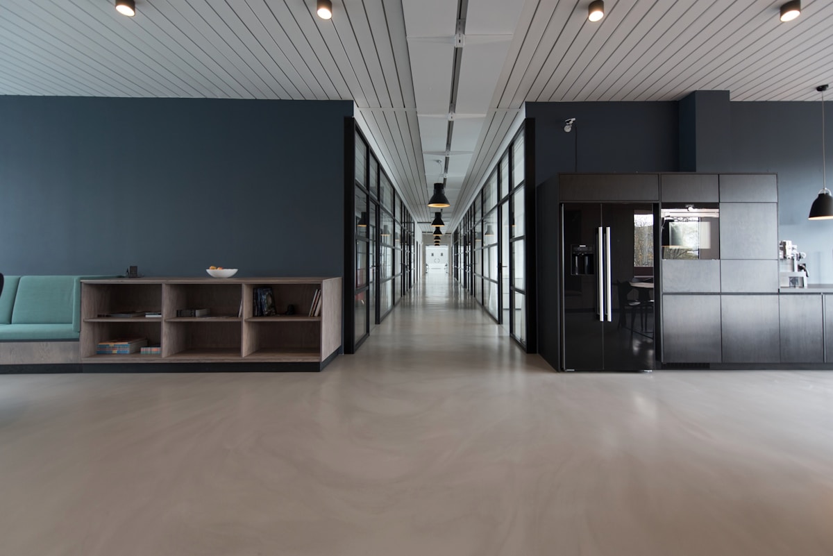 Modern professional office workspace—representing polished business communications for Bridge Call AI clients